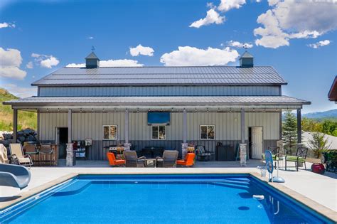 how to build pool house with metal roof|pole barn pool house plans.